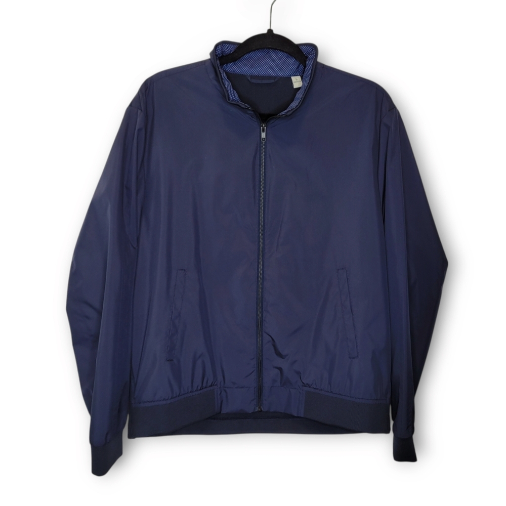 Jos A Bank 1905 Tailored Fit Bomber Windbreaker Jacket L Navy Blue